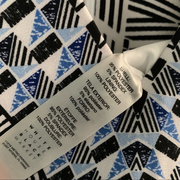 SOLD White House Black Market Cap-Sleeve Geo Printed Sheath Dress Size 2P (NWOT) - Picture 4 of 5